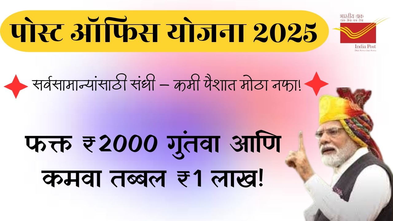 फक्त ₹2000 गुंतवा, ₹1 लाखांपेक्षा जास्त मिळवा! पोस्ट ऑफिस RD योजना समजून घ्या.