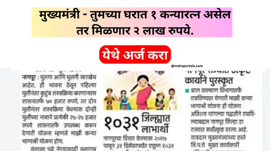 मुख्यमंत्री - तुमच्या घरातील कन्येला सरकारची मोठी मदत जाहीर! असा करा अर्ज व मिळवा २ लाख रुपये