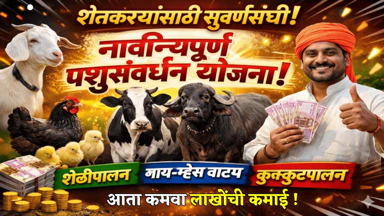 शेतकऱ्यांसाठी सुवर्णसंधी: नावीन्यपूर्ण पशुसंवर्धन योजना (शेळीपालन, गाय/म्हैस वाटप, कुक्कुटपालन)