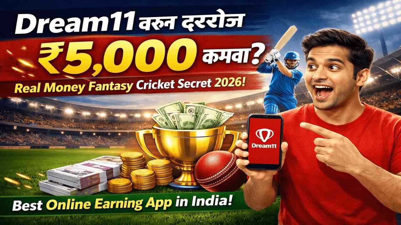 Dream11 वरून दररोज ₹5,000 कमवा? Real Money Fantasy Cricket Secret 2026!