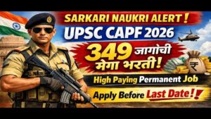 UPSC केंद्रीय सशस्त्र पोलीस दल अंतर्गत 349 रिक्त पदांची भरती; ऑनलाईन अर्ज करा । UPSC CAPF Bharti 2026