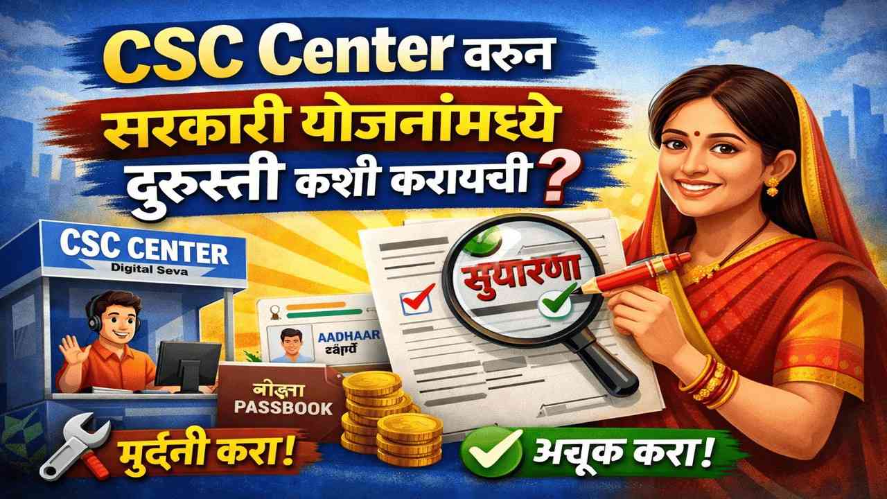 CSC Center वरून सरकारी योजनांमध्ये दुरुस्ती कशी करायची?